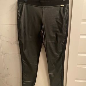 Calvin Klein black Leather Leggings